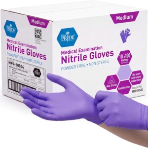 MedPride Powder-Free Nitrile Exam Gloves, Medium, Case/1000 (100 Count (Pack of 10))